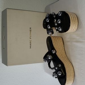 NEW Marc Fisher Jayln Embellished Espadrille Platform Sandal